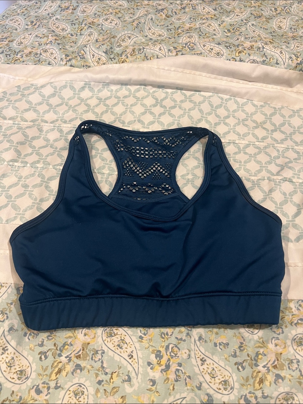 Navy Tankini Top/Sports Bra, mesh racerback
